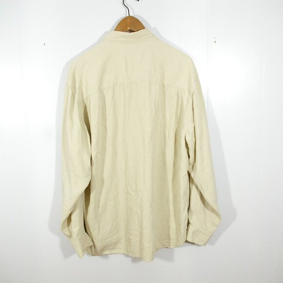 Tommy Bahama 100% Silk Button Up Shirt Adult Extra Large Beige Tan Casual Mens - Picture 5 of 8